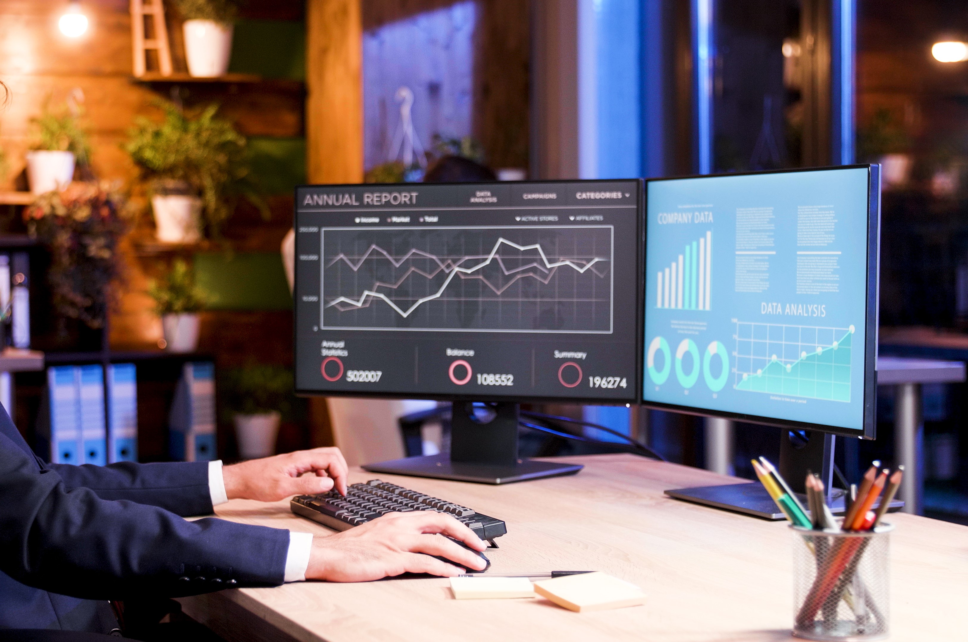 Employee working in office