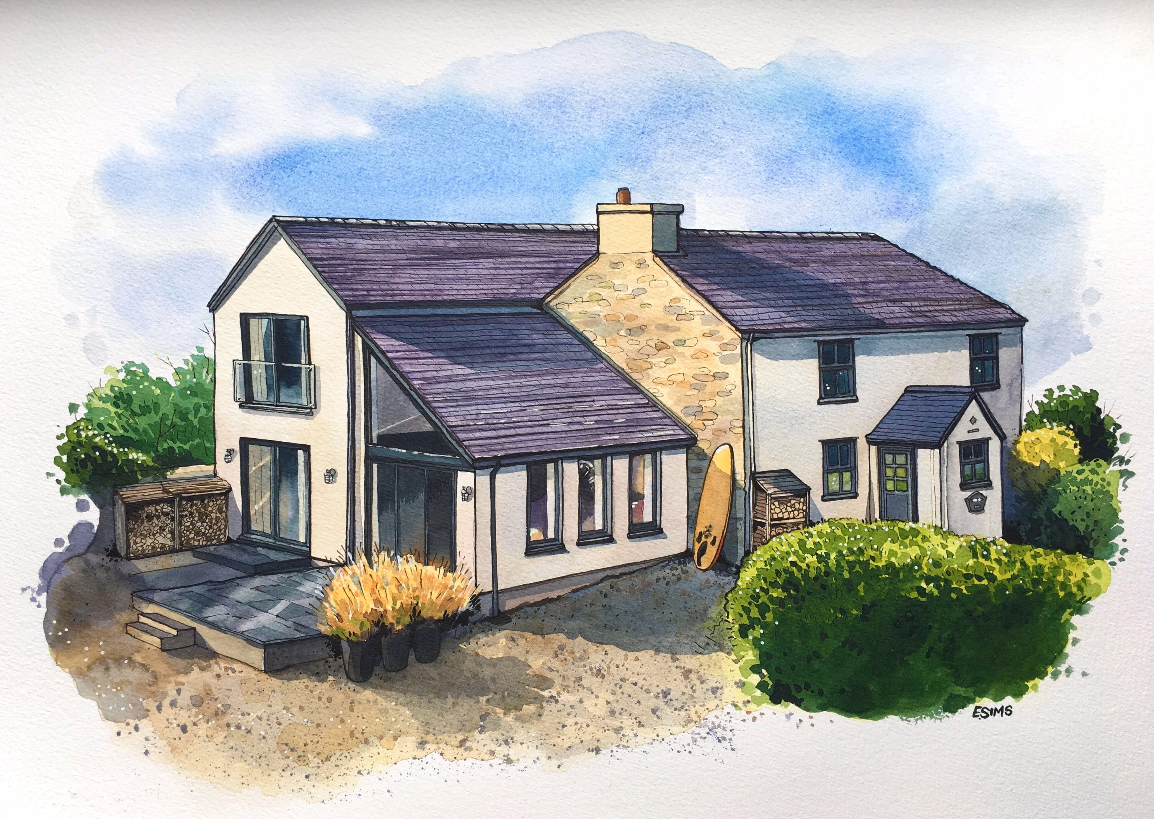 a house with a garden