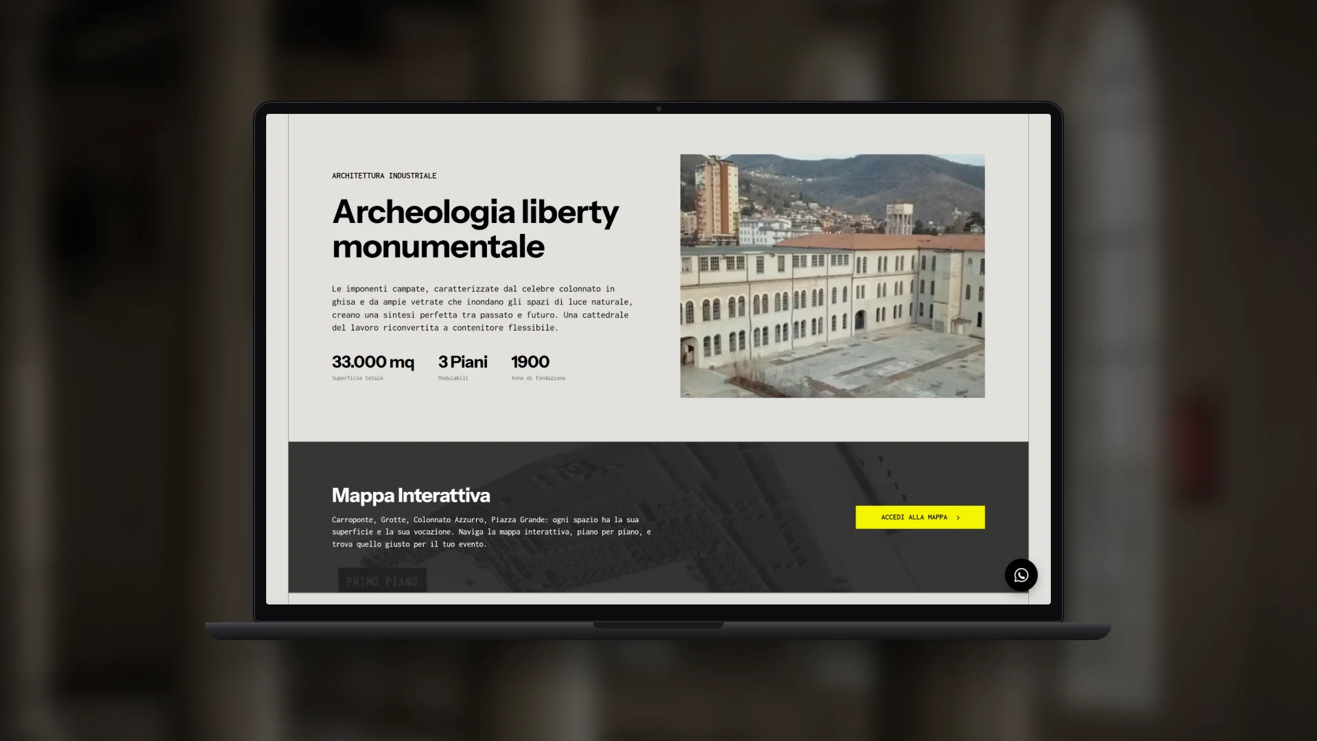 Pagina spazi del sito Spazio Fase con l'accesso alla mappa interattiva
