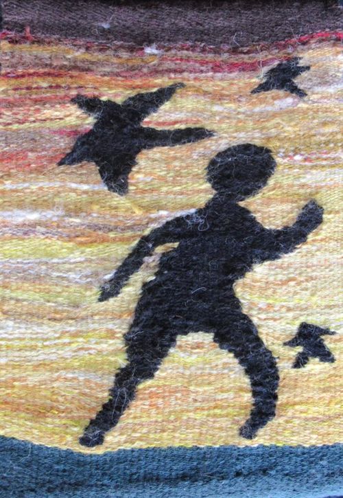 tabitha gilmore barnes tapestry silhouette of stars and a person walking