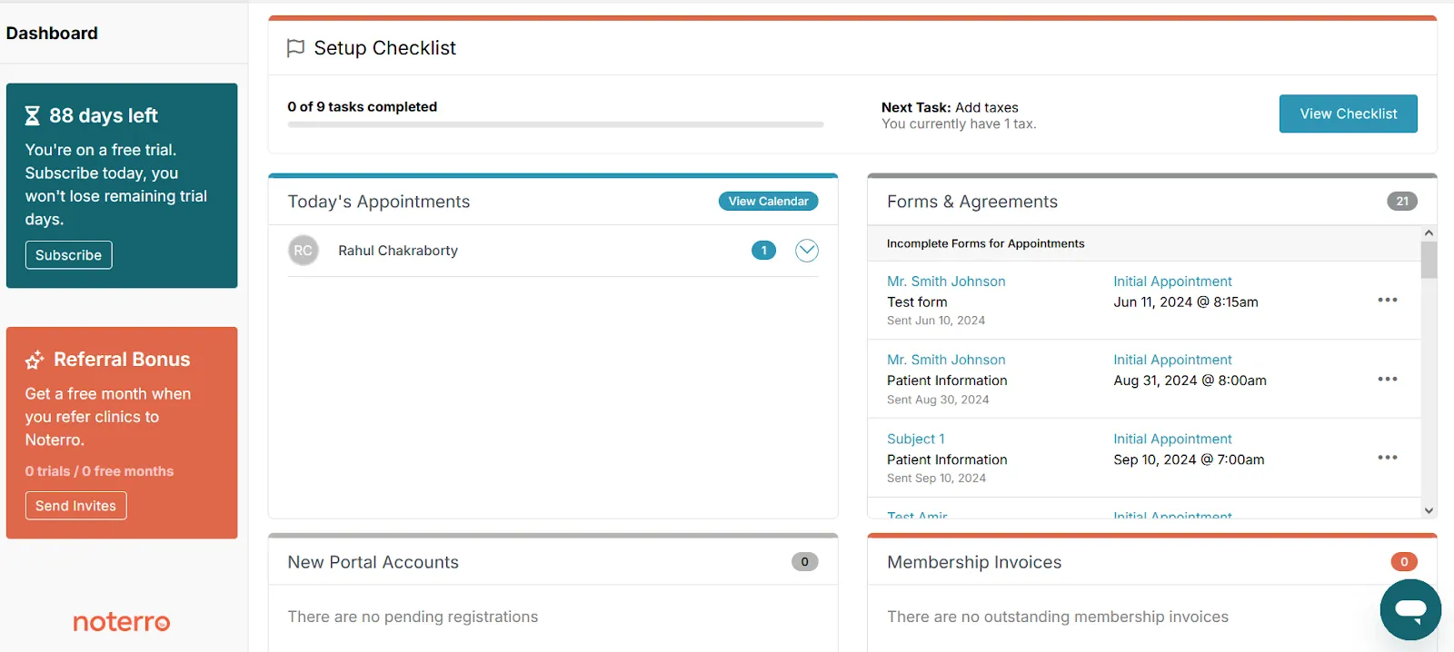 Noterro Dashboard
