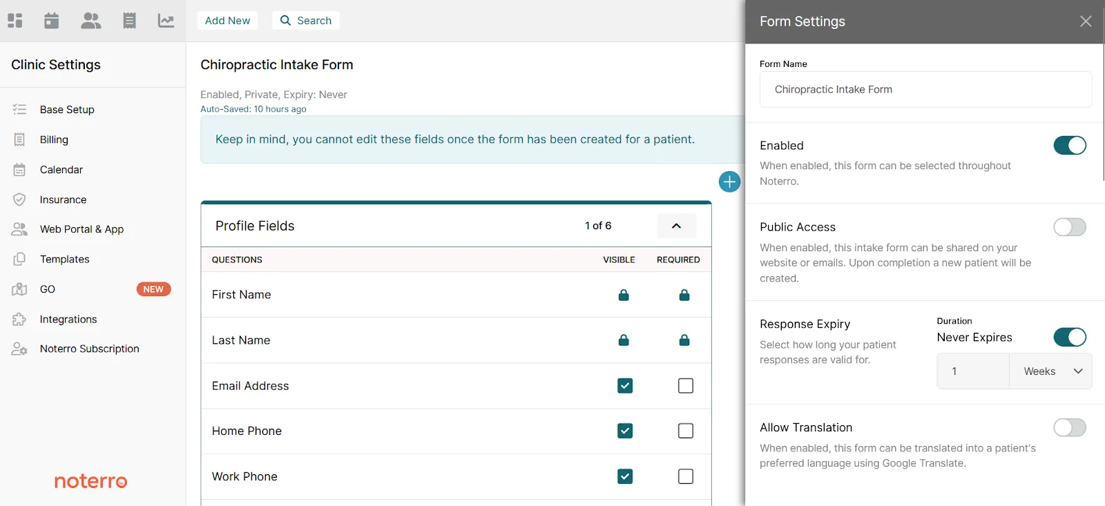 Chiropractic Intake Form
