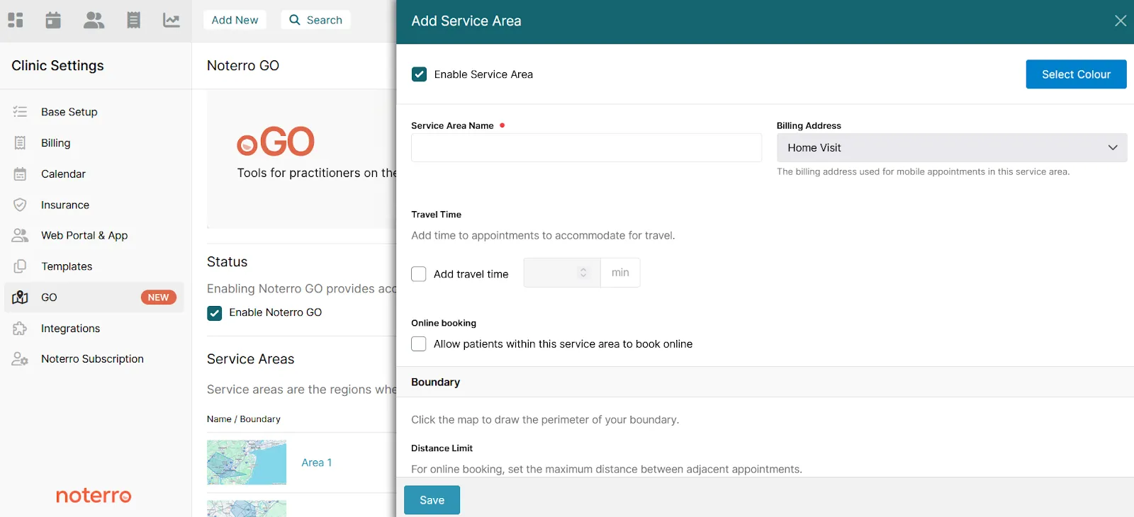 Add service area