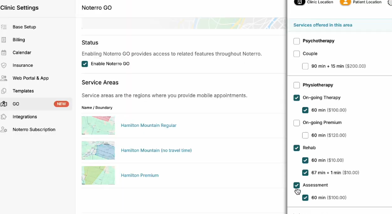 Customisation on each services