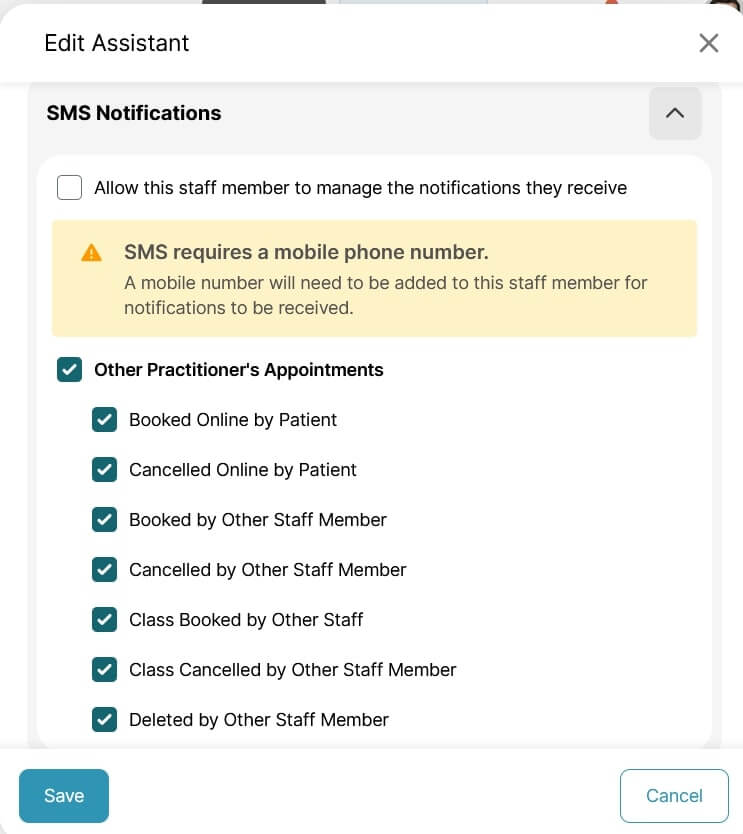 Assistant SMS Notifications for Clinic Appointments