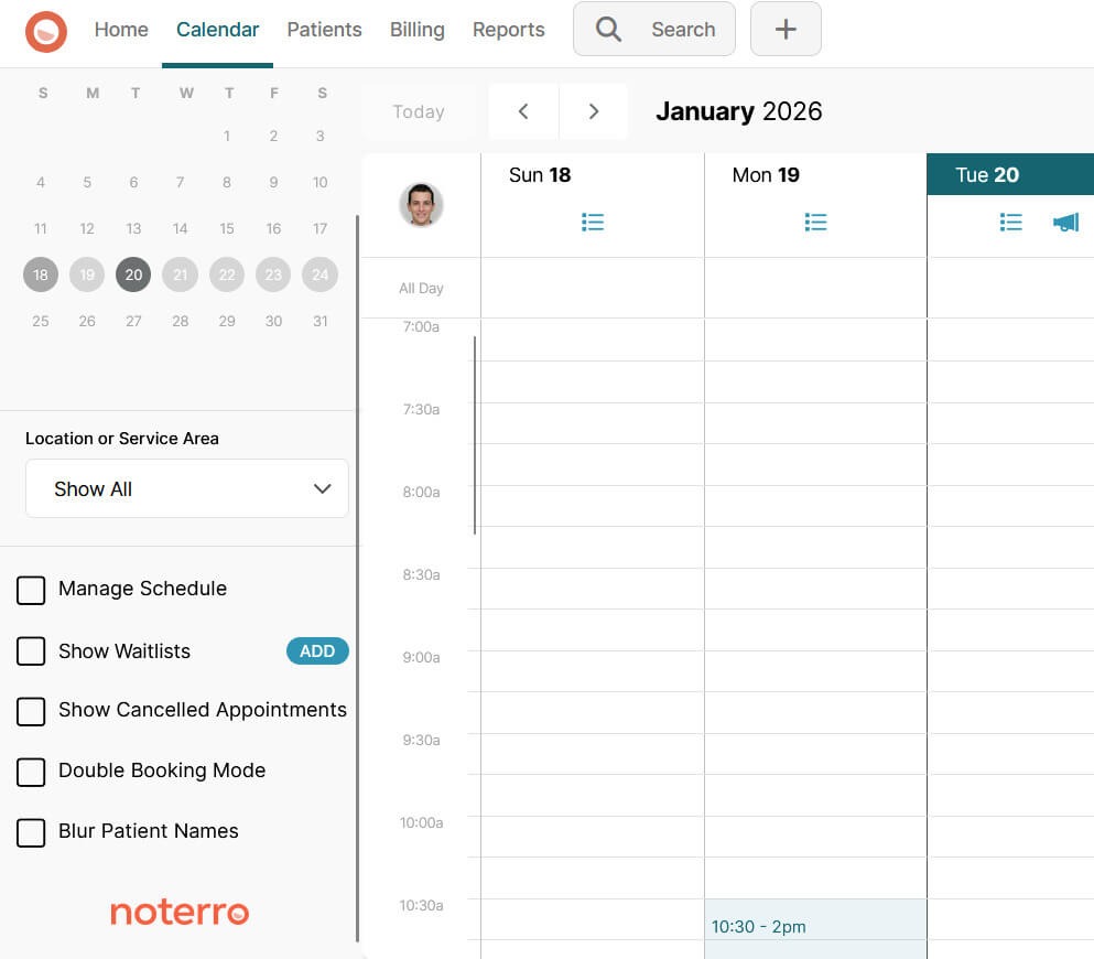Clinic Calendar View