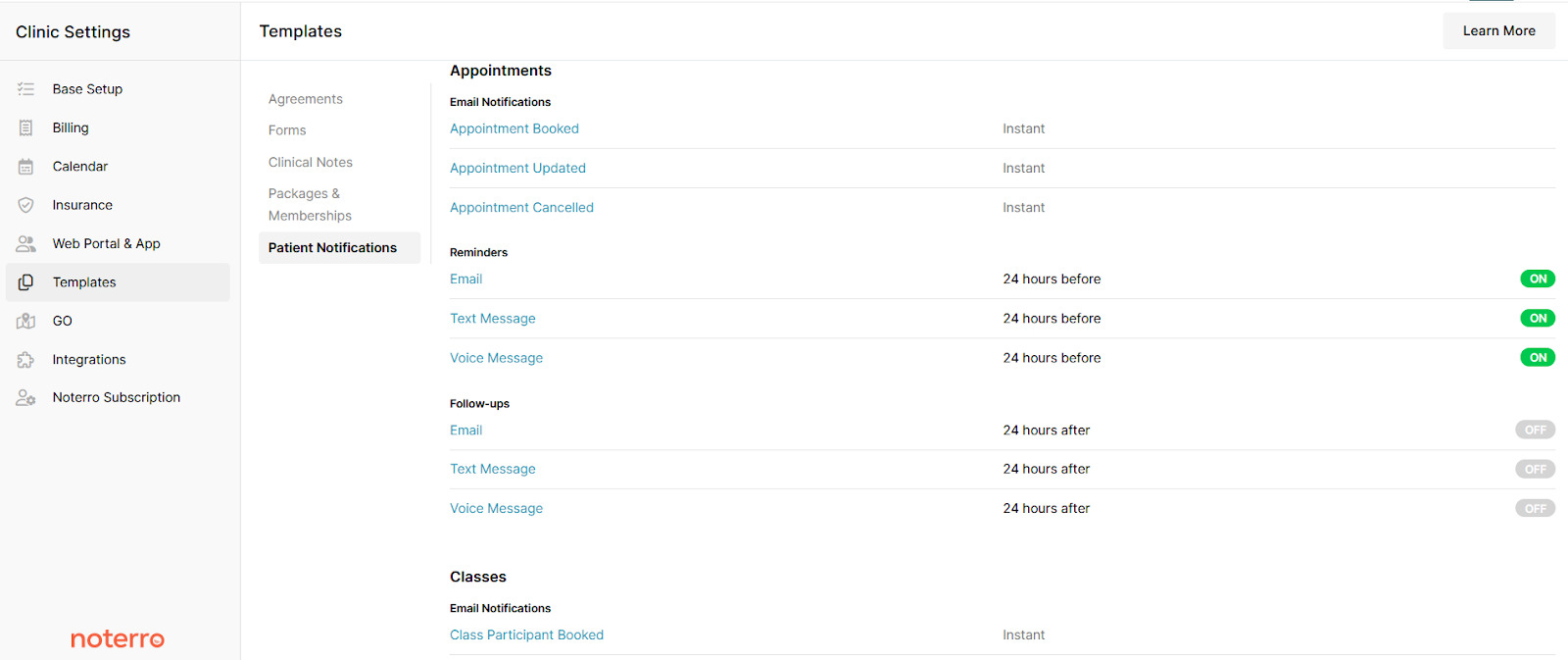 Notification Templates Dashboard