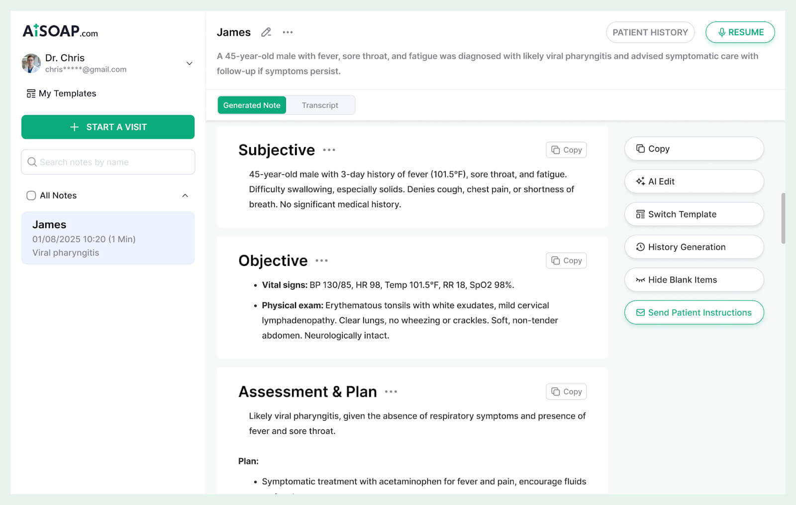 Top Osteopathy Soap Note software AISOAP