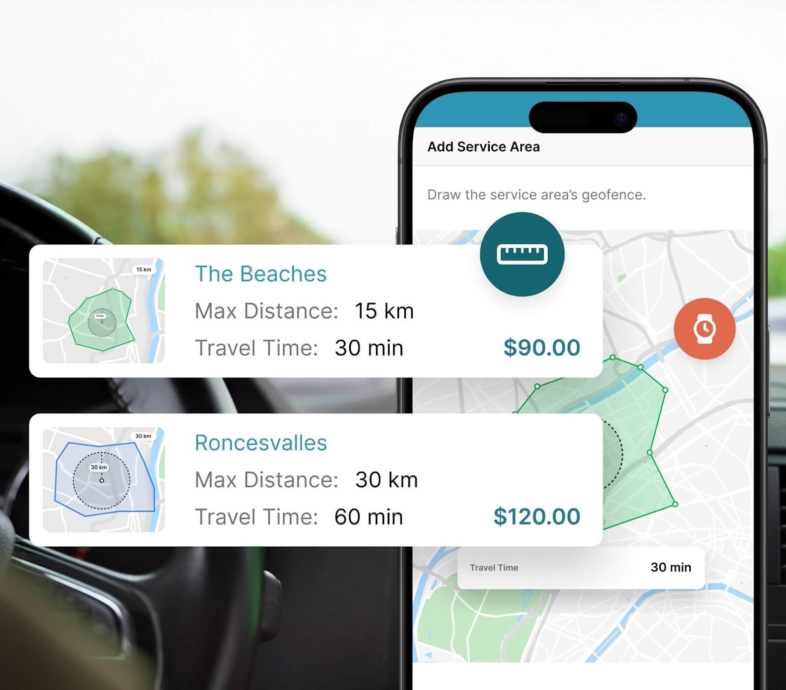 Service Area Pricing Map