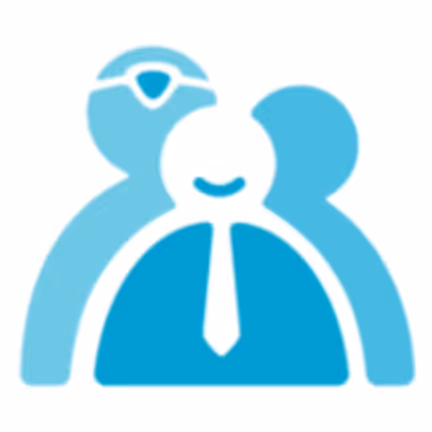 Abstract icon of three people representing a team or group collaboration.