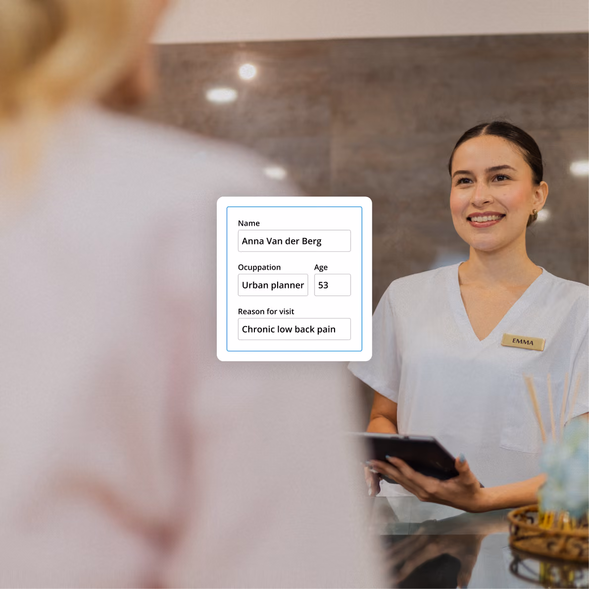 ClinicSense practice management interface preview.