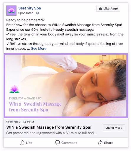 Massage social media advertisement