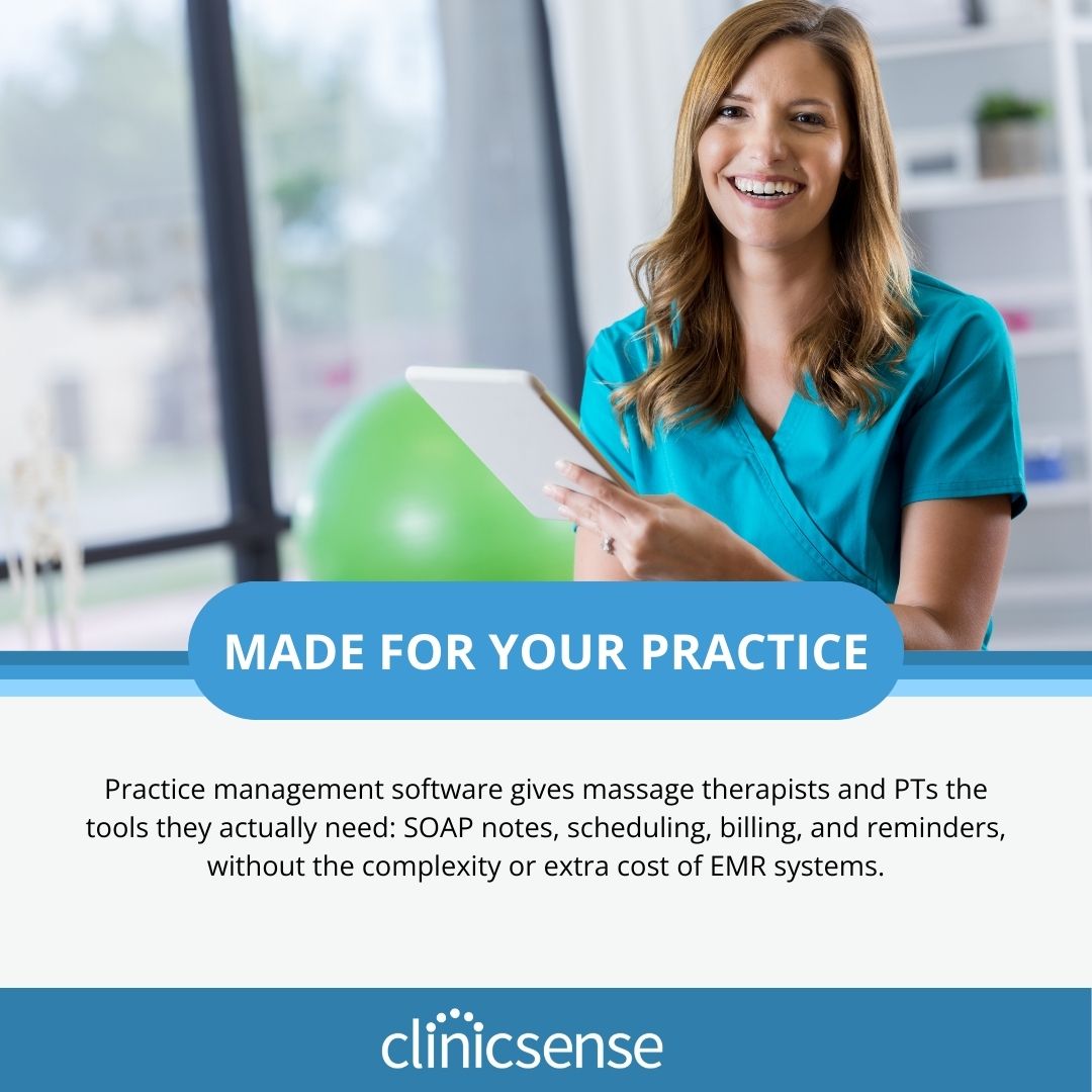 EMR vs Practice Management Software for Massage & PT Clinics