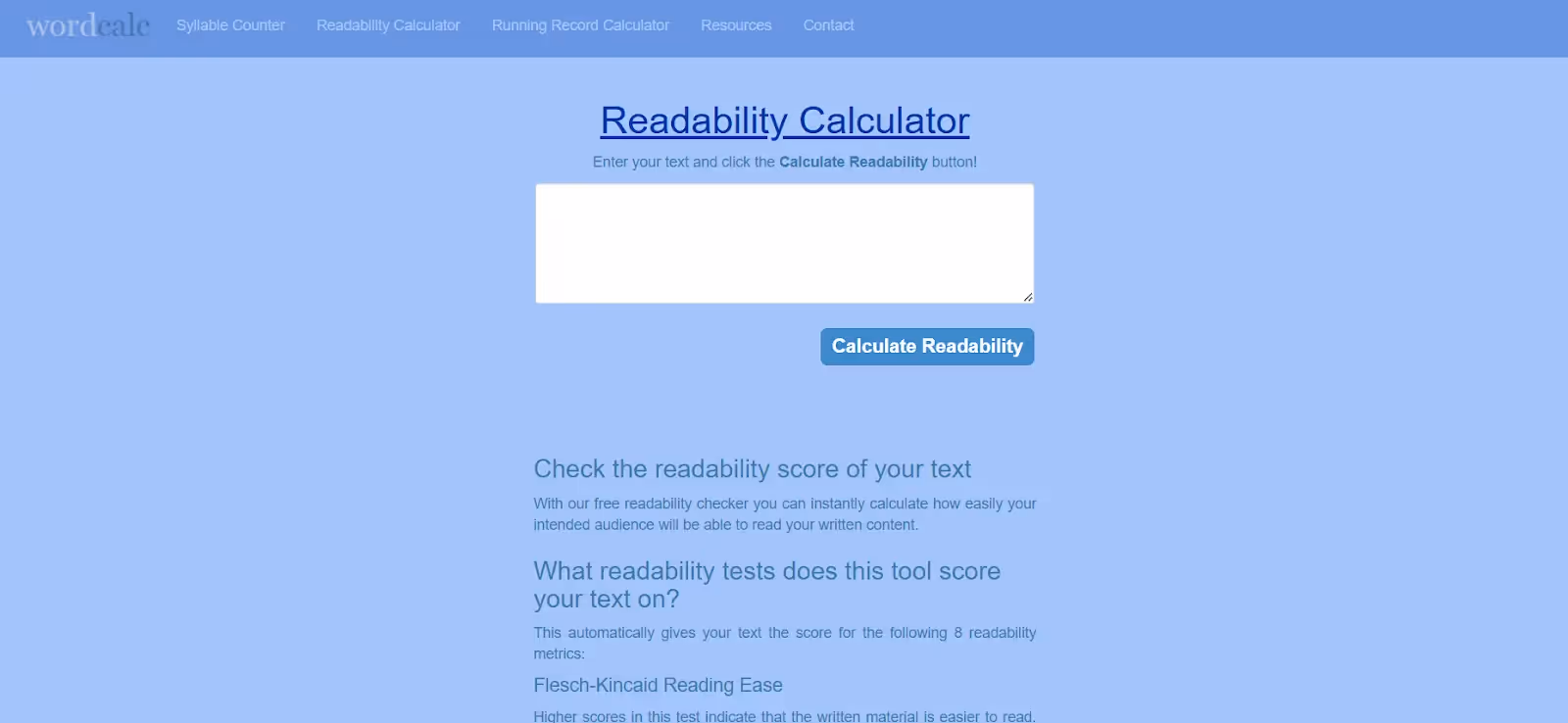 What Is the WordCalc Readability Calculator?