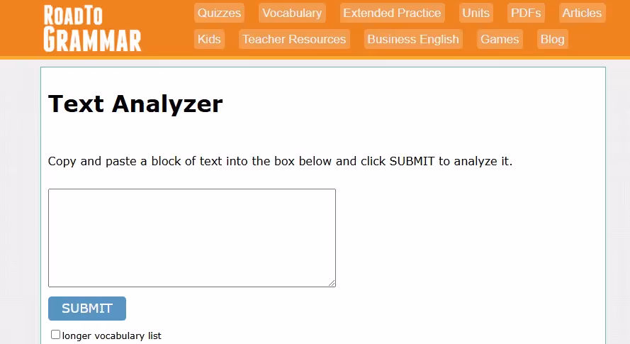 RoadtoGrammar: Text Analyzer Review for Readability