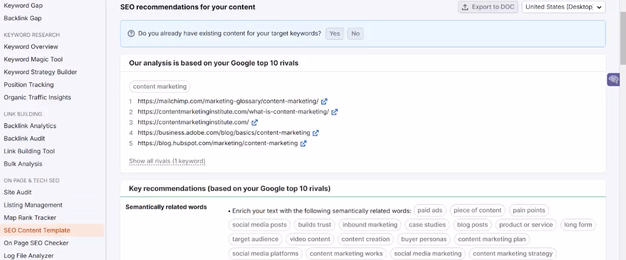 How to Use the Semrush SEO Content Template Effectively