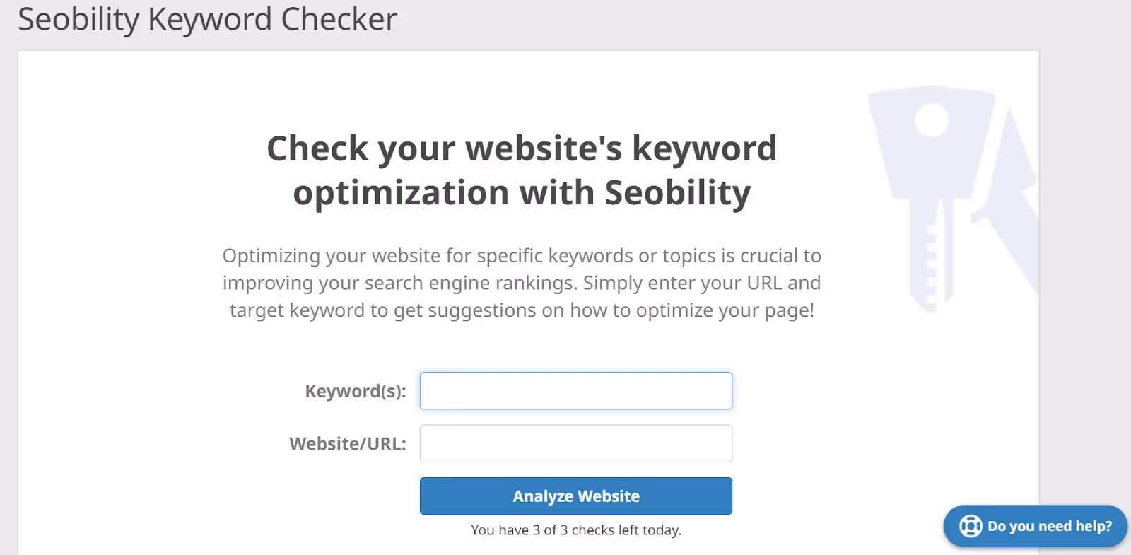 2. Seobility Keyword Checker