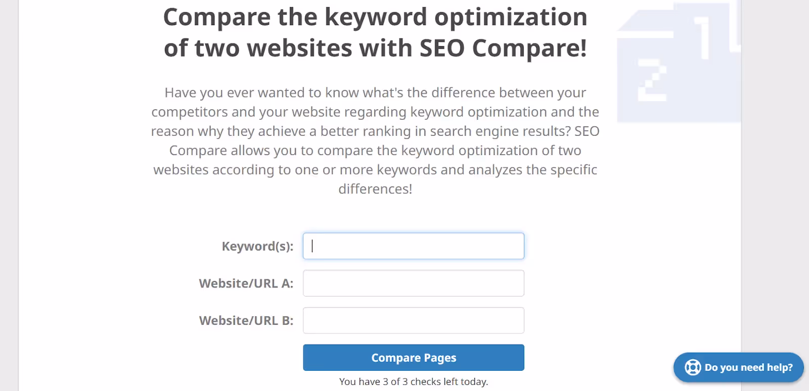3. SEO Website Compare