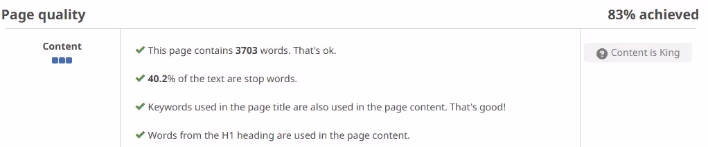 Page quality: content