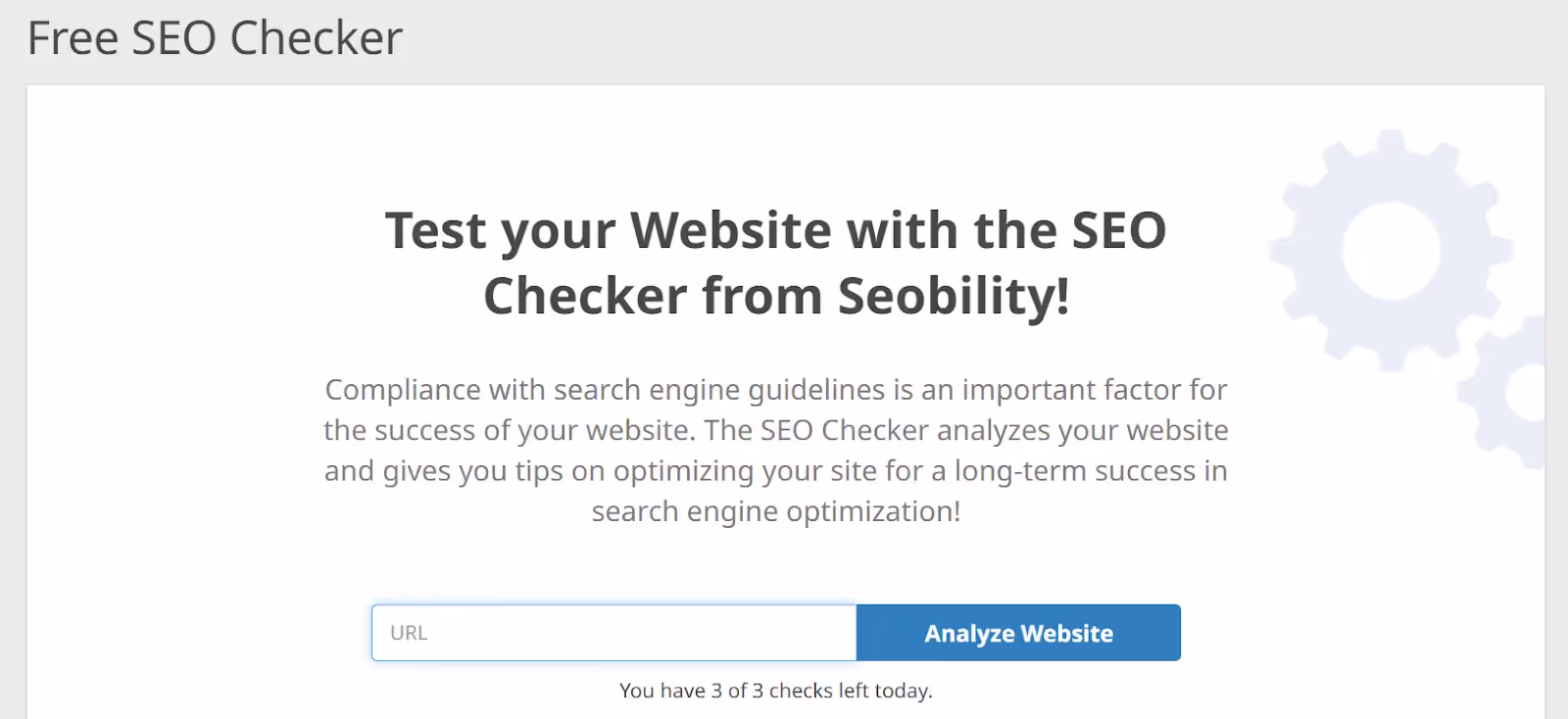 1. Free SEO Checker