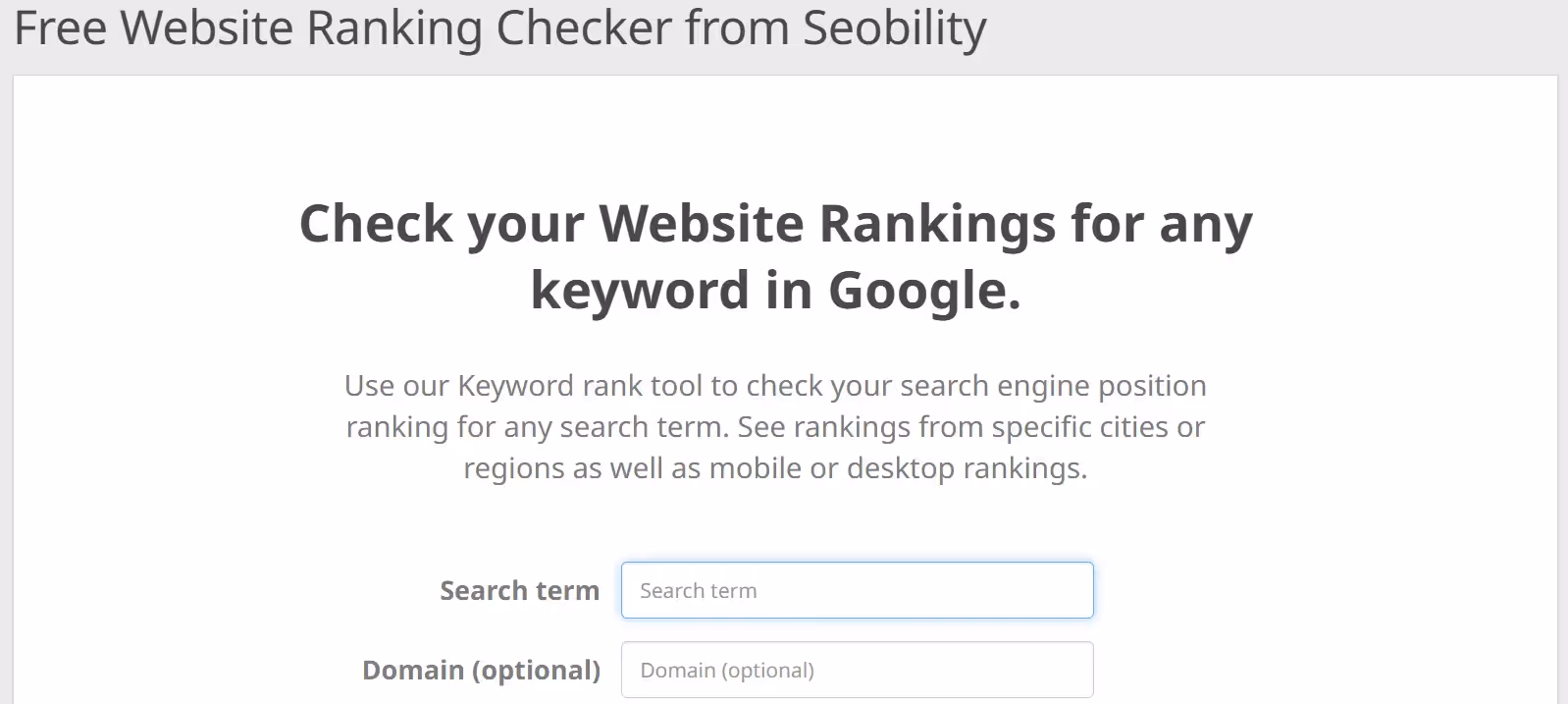 4. Website Ranking Checker
