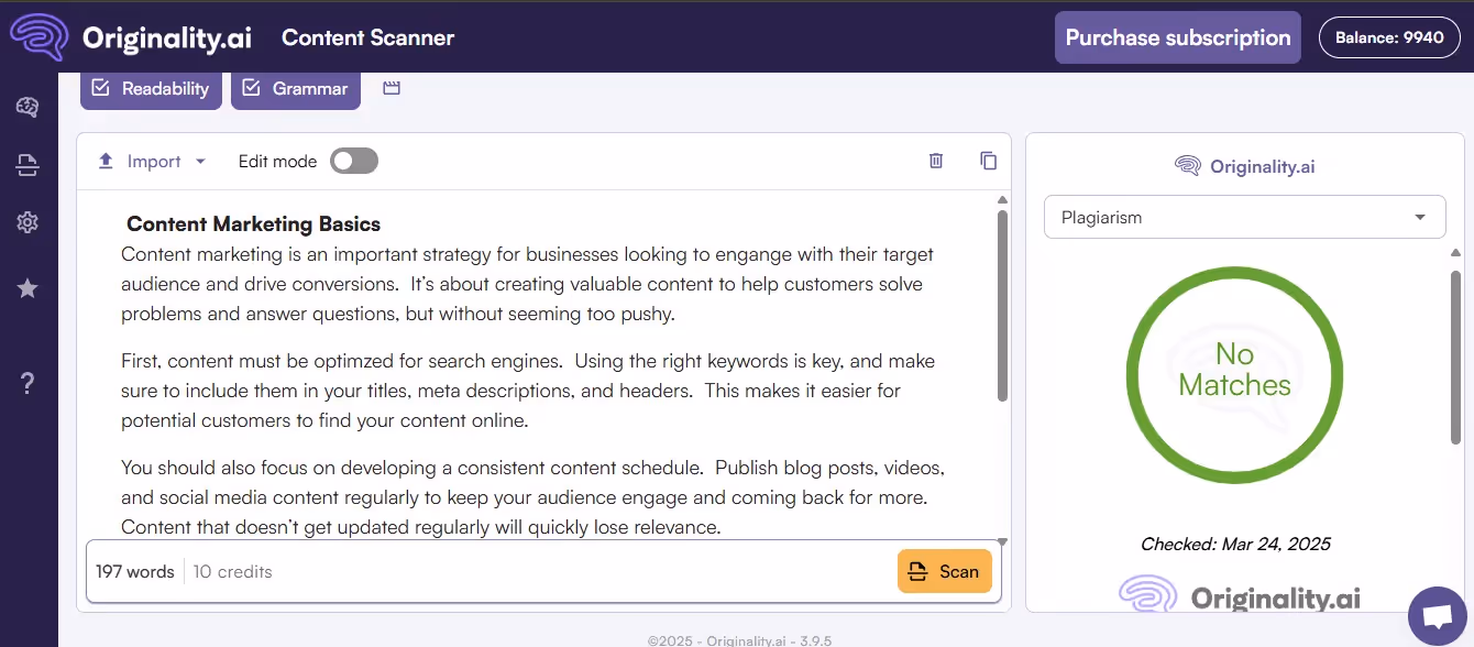 Plagiarism checker