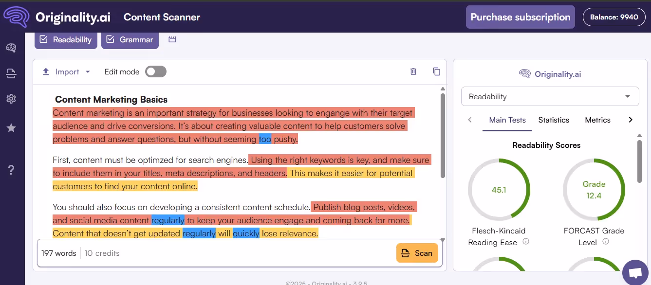 Readability checker