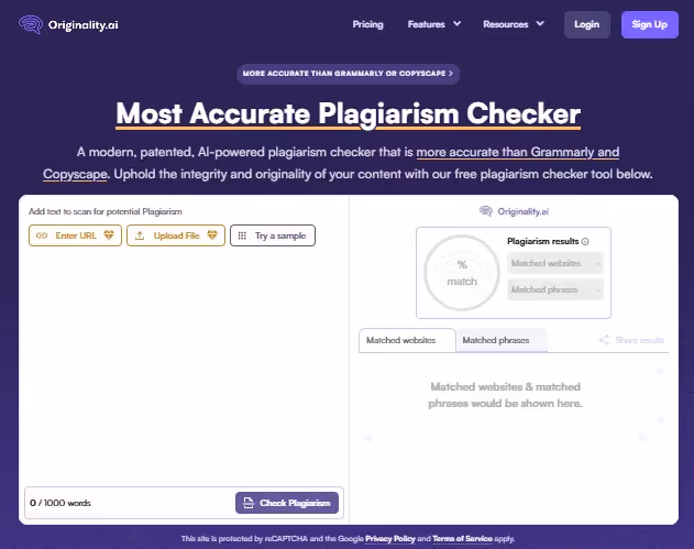 Best for web-search-based plagiarism & AI content detection in research papers