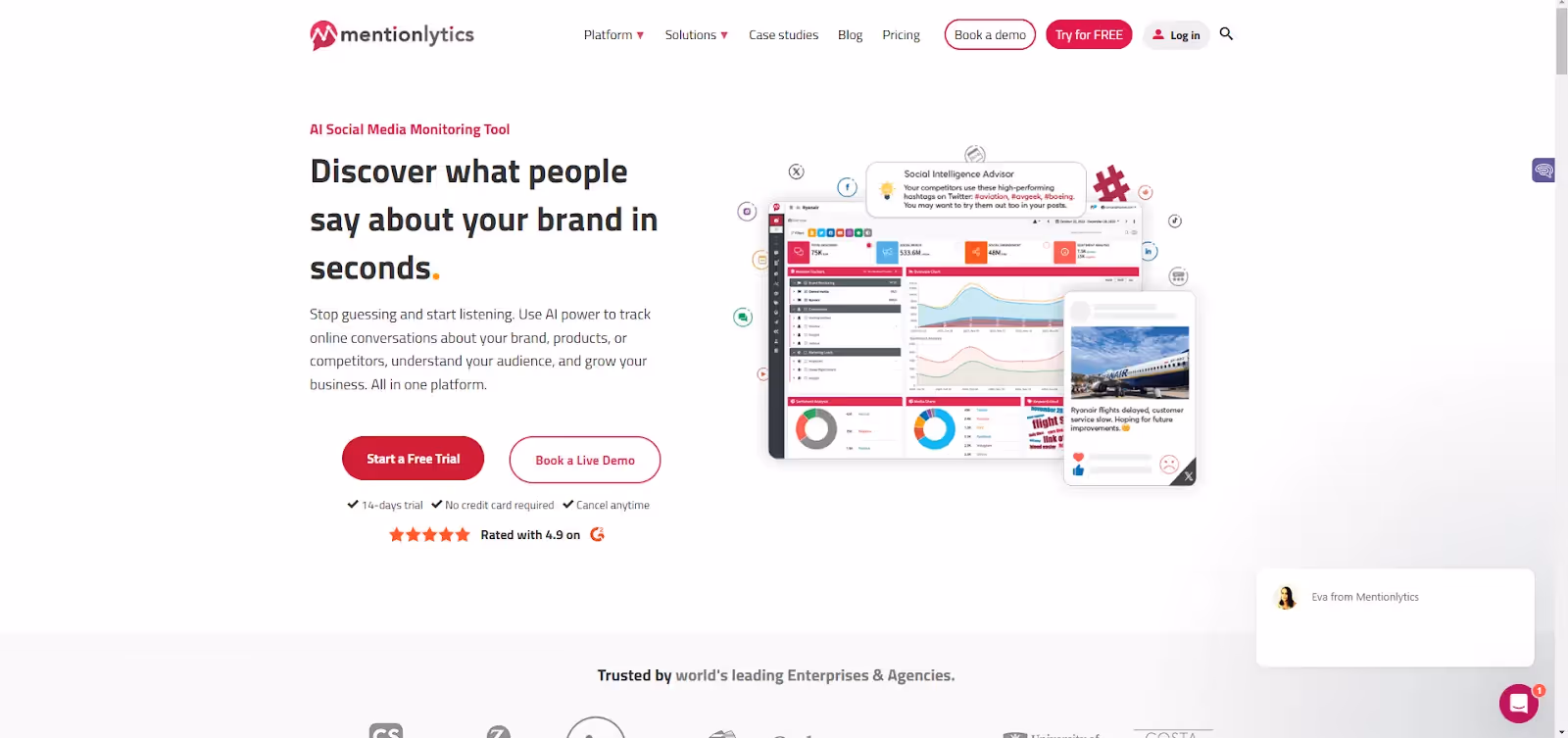 For web and social monitoring for brand mentions