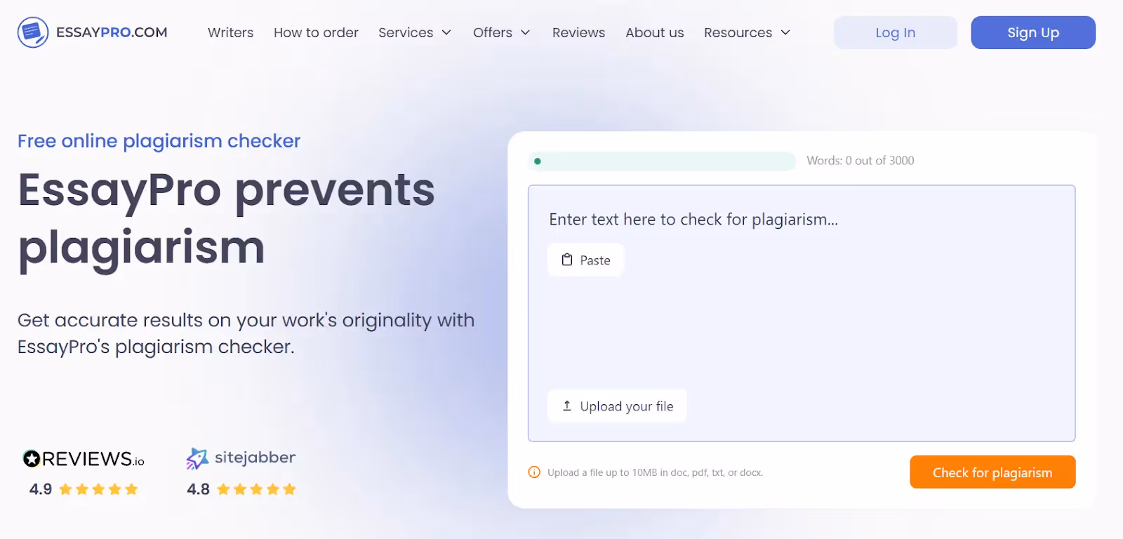 EssayPro: Plagiarism Checker Review