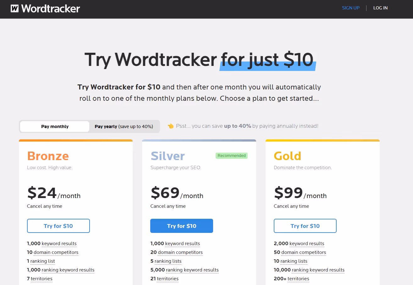 How Much Does Wordtracker Cost?