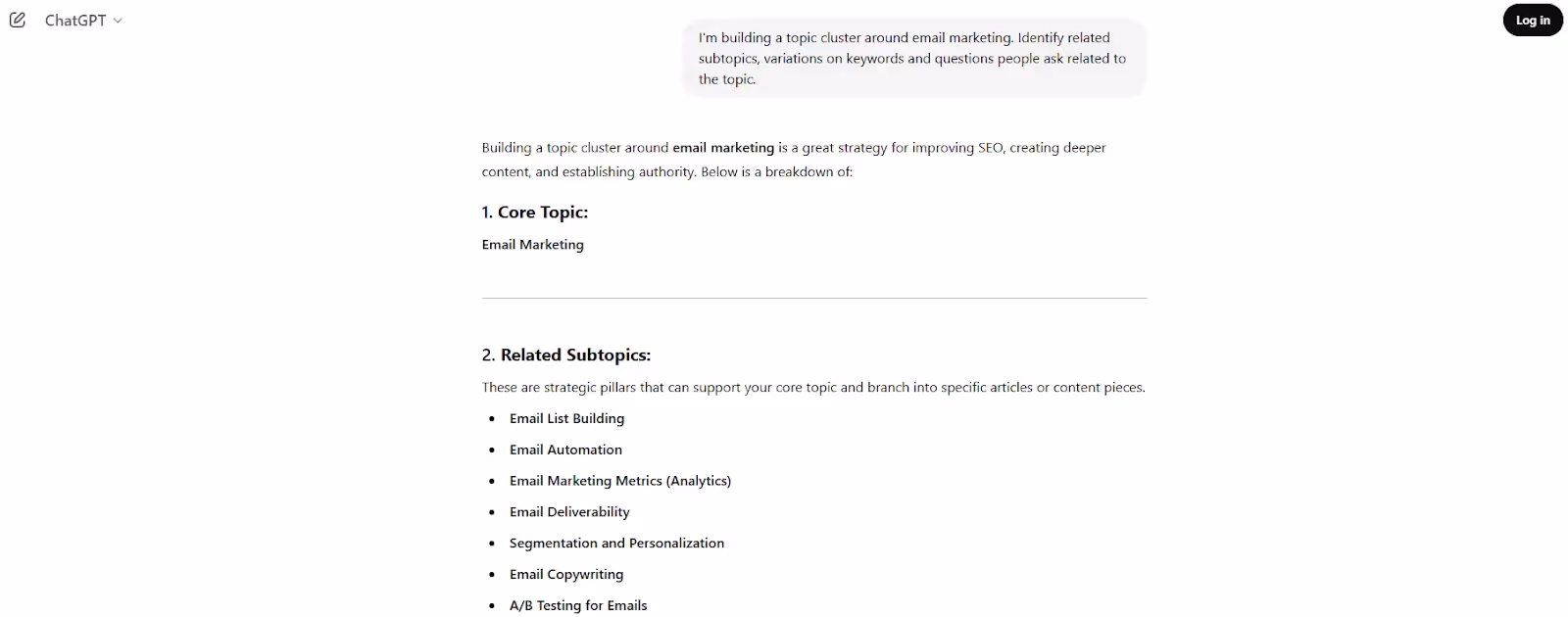 Step 3: Generate subtopics with AI