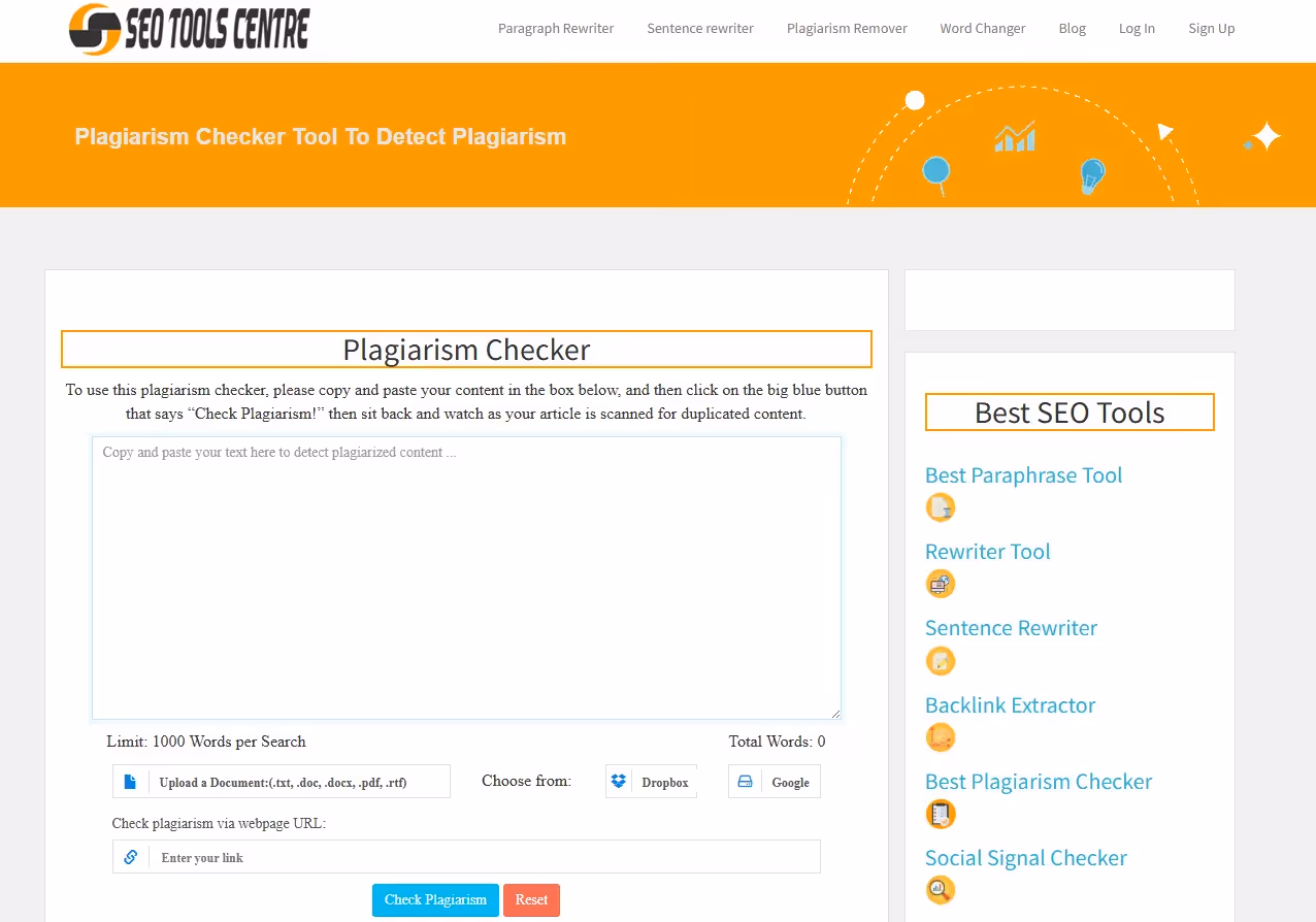 SEO Tools Centre: Plagiarism Checker Review