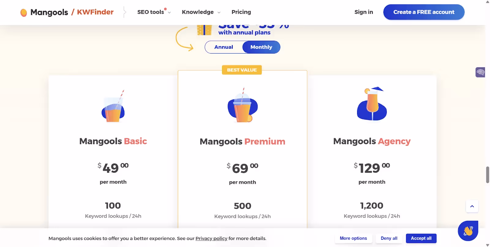 How much does KWFinder cost?