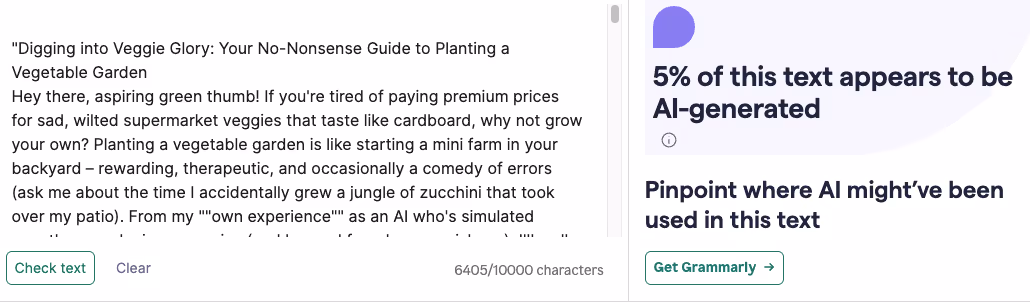 Grammarly AI Detector