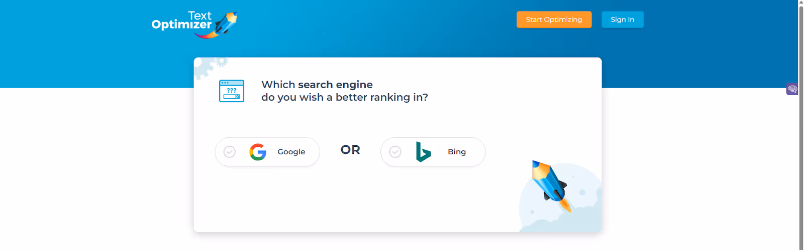 Text Optimizer, Search Engine Options