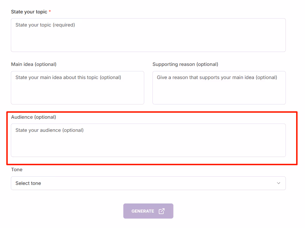 State your audience (optional)