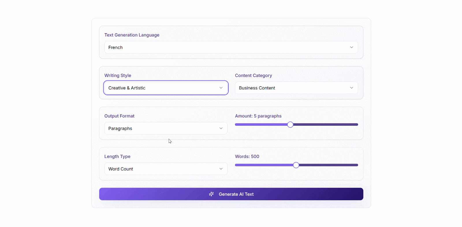 Set content category
