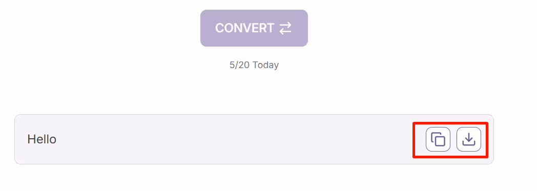 Copy or download result