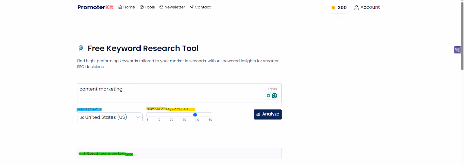  ToolerBox (previously Promoter Kit) free keyword research tool