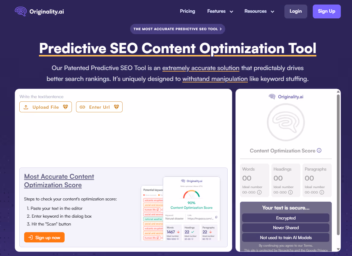 Originality.ai Predictive SEO Tool