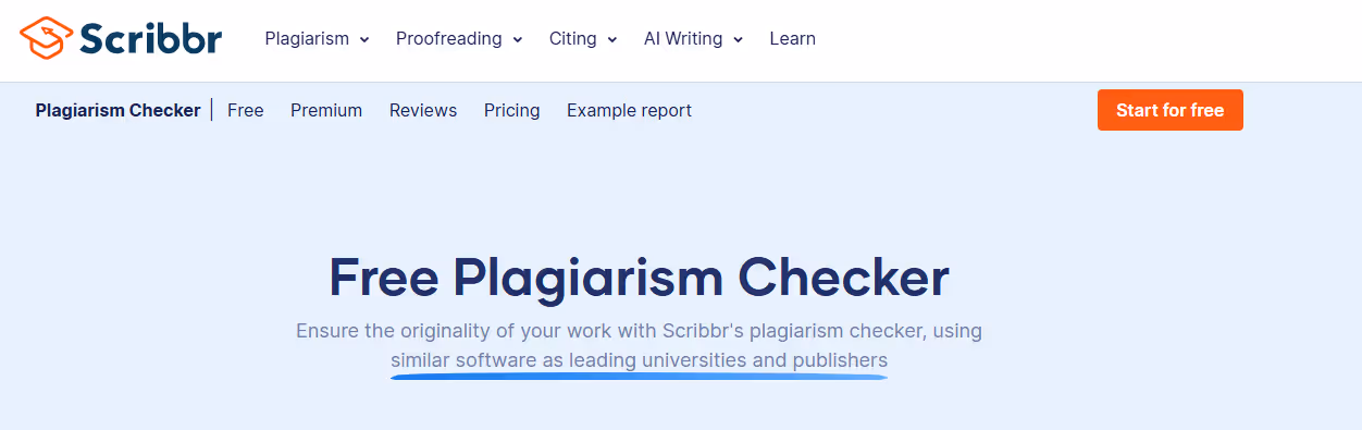 Scribbr plagiarism checker