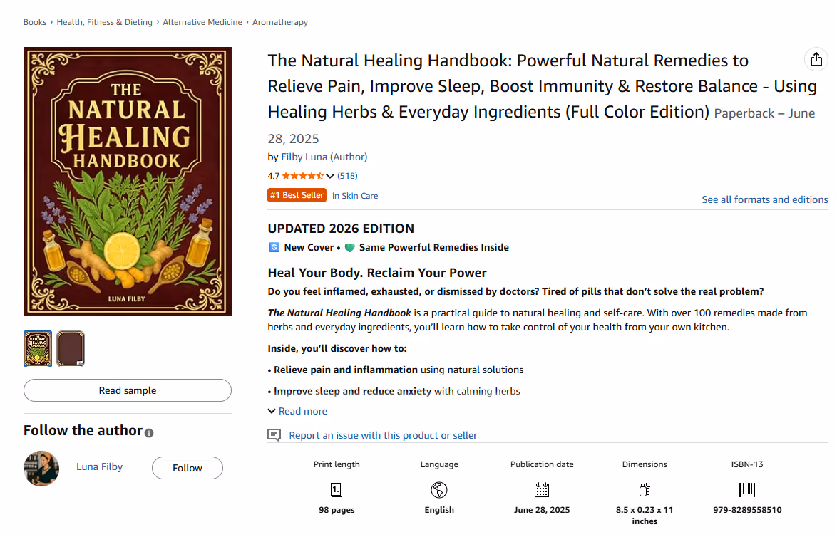 The Natural Healing Handbook on Amazon