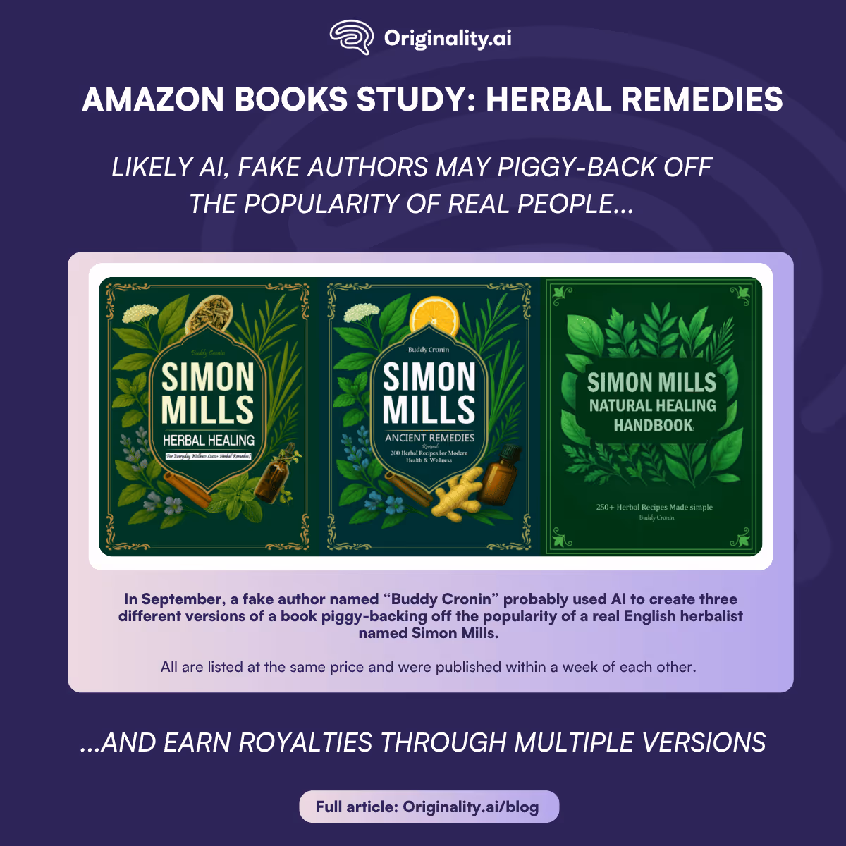 Herbal Remedies Books Study, Likely AI Books May Piggy-Back off the Popularity of Real People