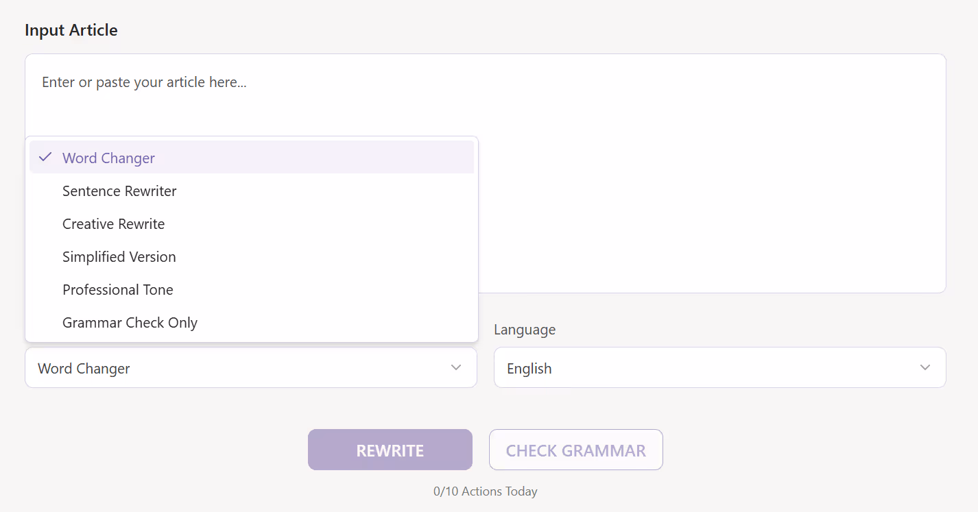 Choose Mode and Language