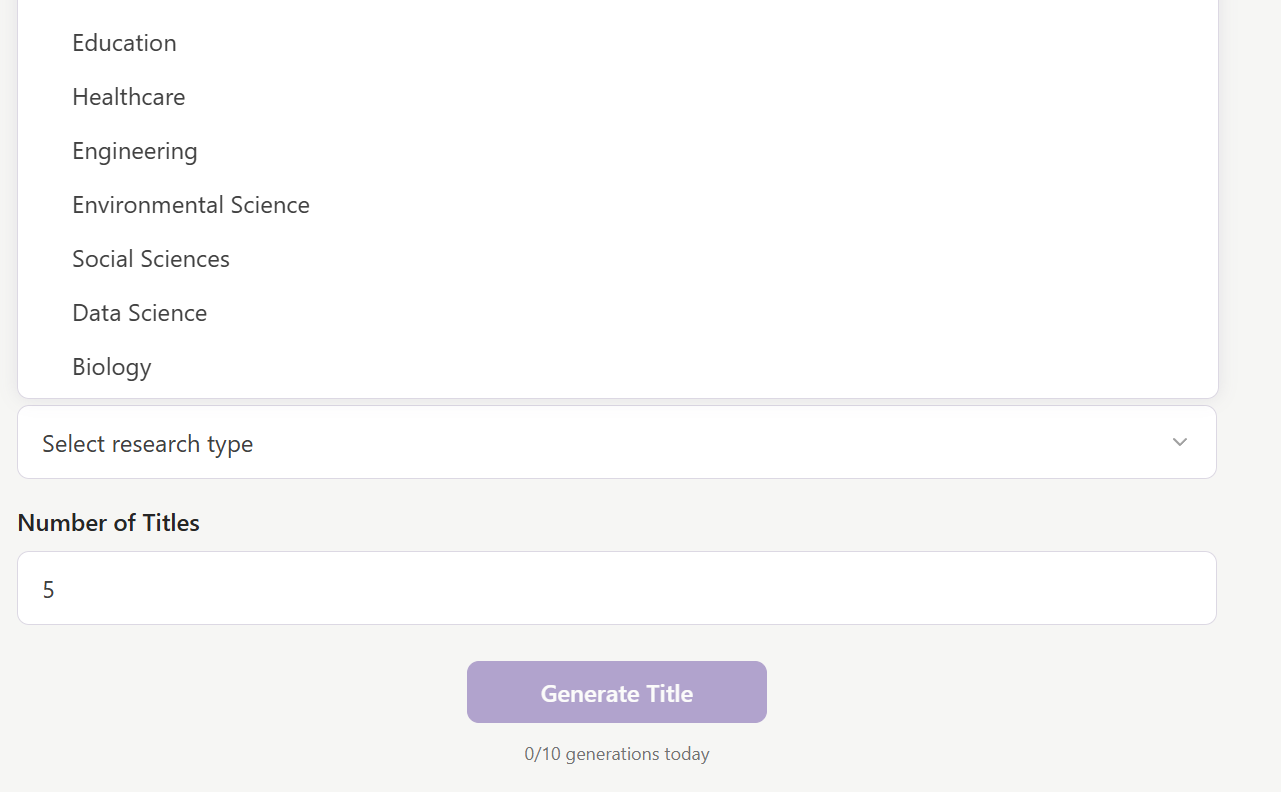 Select Research Type