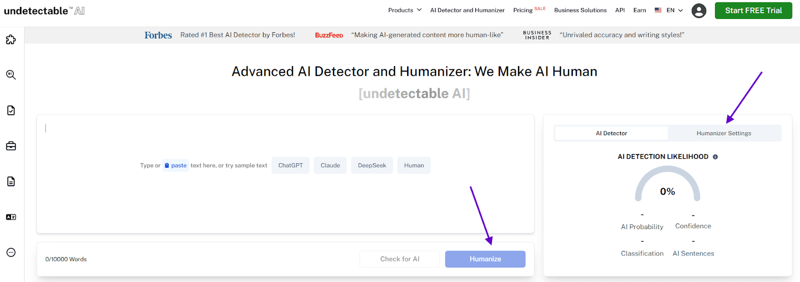 Undetectable AI Detector and Humanizer
