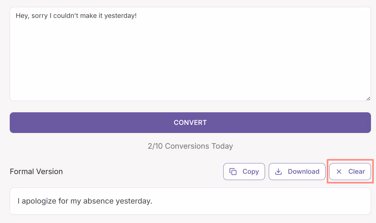 Start a New Conversion