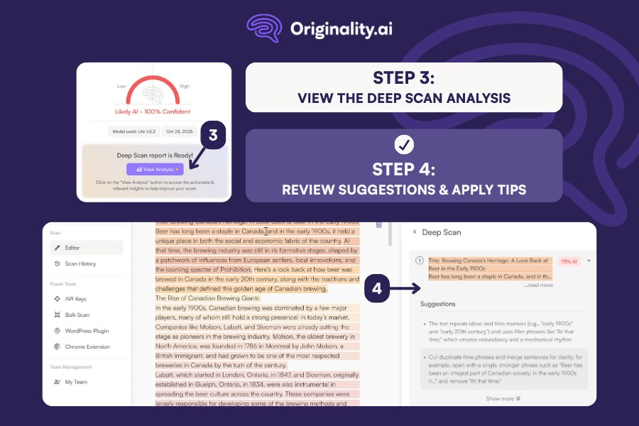 how to use Deep Scan step by step