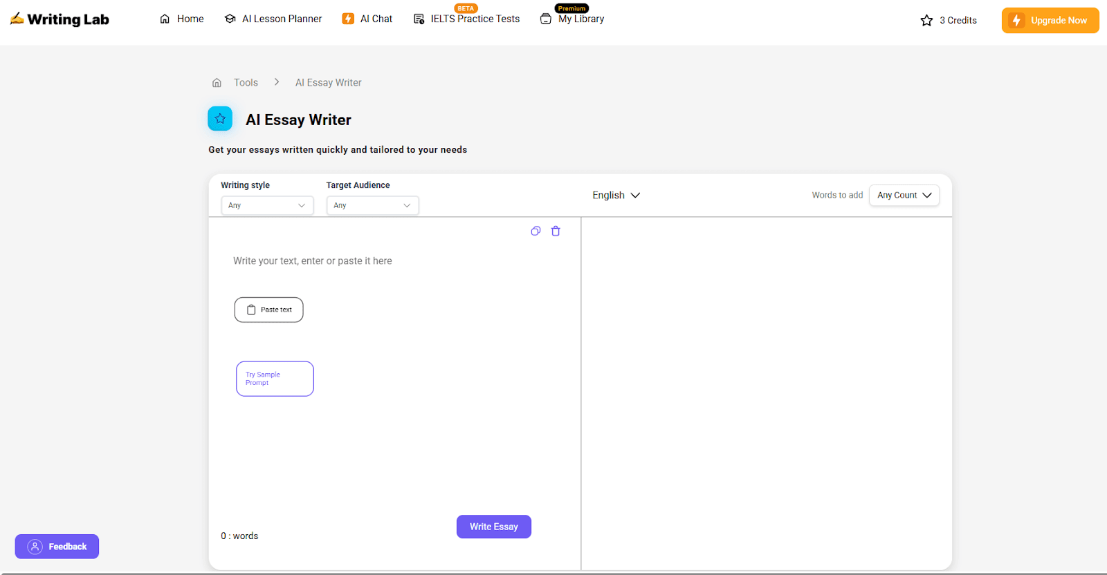 Writing Lab AI Essay Writer